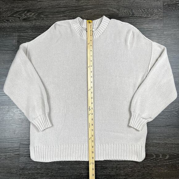 Hollister Sweater Womens Small Knit Crew Neck Oatmeal Pullover Casual Oversized - Picture 6 of 9
